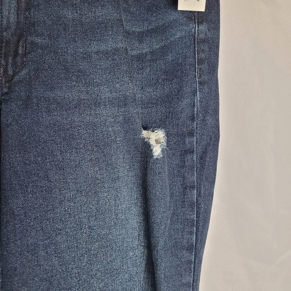 NWT Old Navy Women's Darkwash Midrise Rockstar Skinny Jeans Distress Size 16Tall - Picture 4 of 12